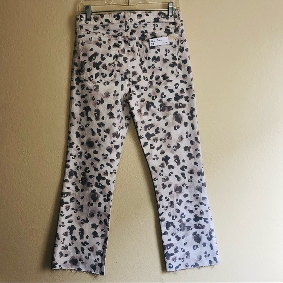 Joe’s Jeans The Callie High Rise Cropped Boot Watercolor Leopard Frayed Jeans 28 - Picture 2 of 16